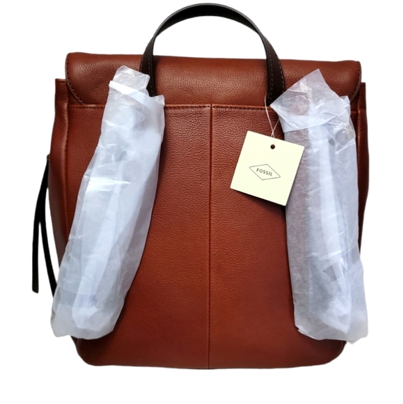 Fossil Claire Leather Brown Brandy Backpack - Picture 8 of 10